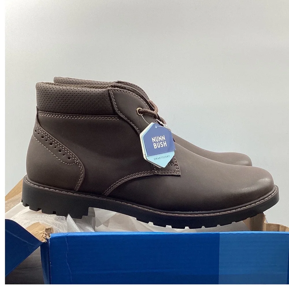 Nunn Bush Mens Brown Chukka Boots Lace Up Lug Sole Smartscent Casual Shoes